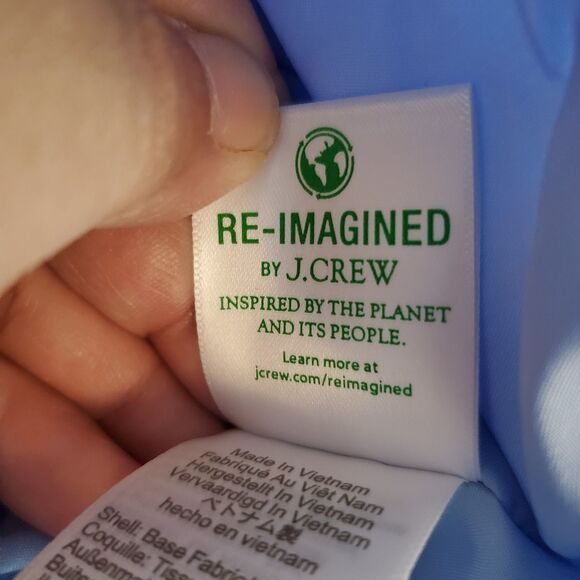 J. Crew Mountain Puffer Vest Sz S Full Zip Baby Blue Pockets $128 BU286 - Picture 11 of 16